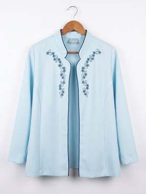 Swann Vintage Light Blue Embroidered Jacket Blazer